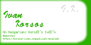 ivan korsos business card